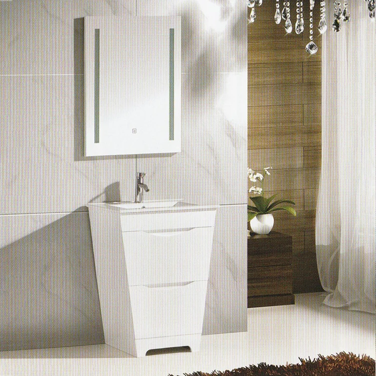 
Single basin Office Building floor standing pvc high end bathroom furniture design 