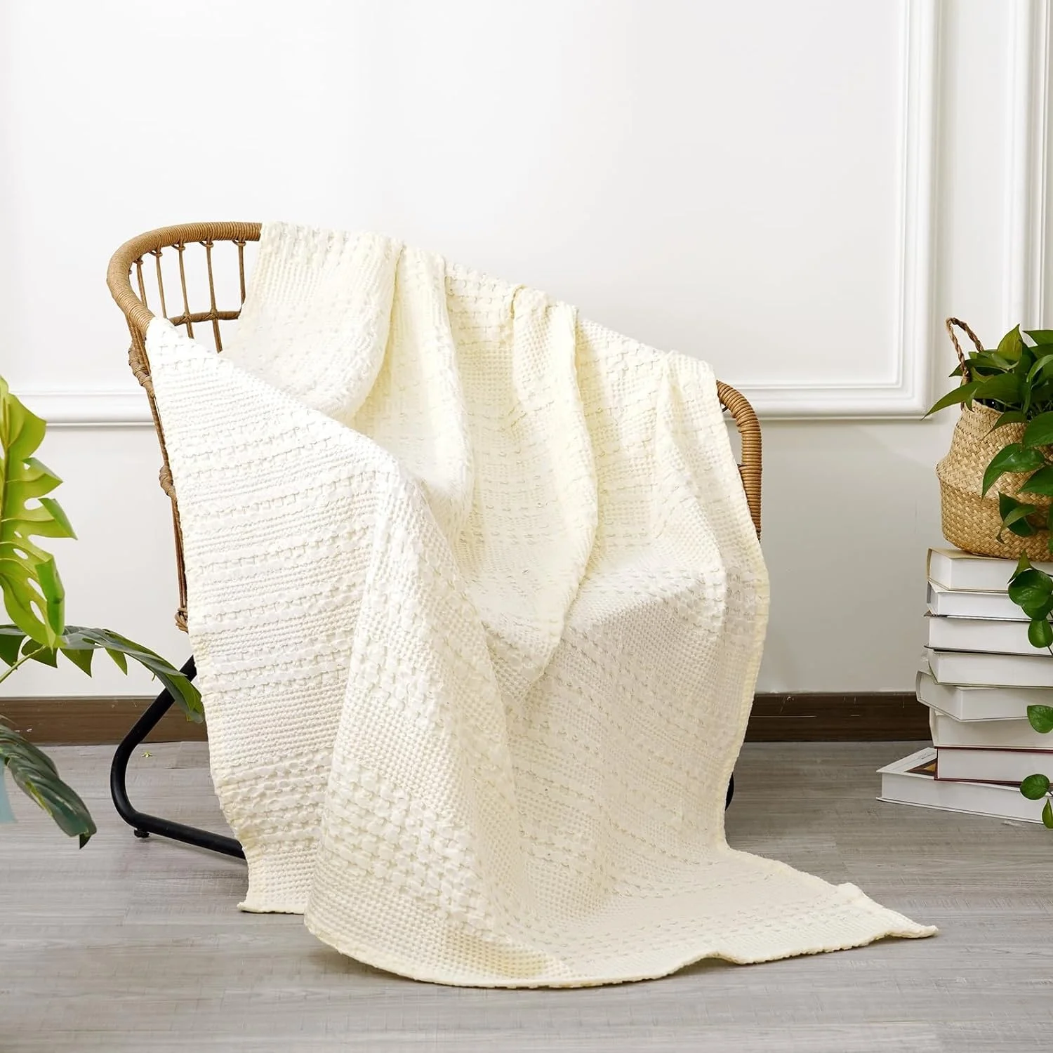 Вязаное одеяло из мягкого хлопка