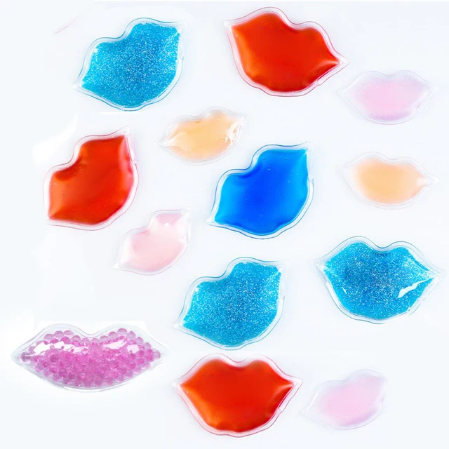 Multiple Colour Sport Injury Medical Non Toxic Ice Bag Lip Shape Instant Cool Wraps Cold Pack Gel Lip Ice Pack