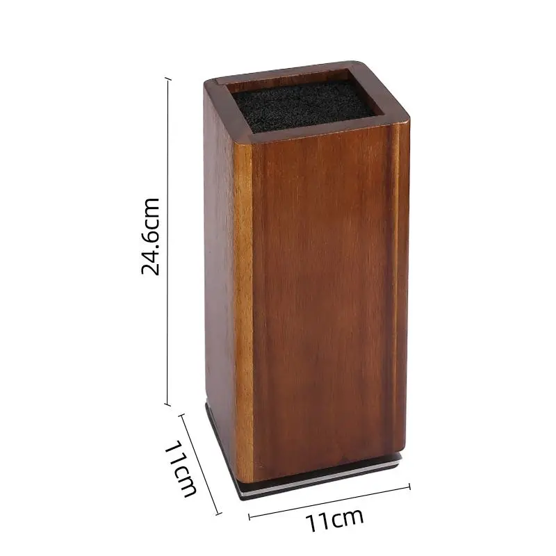 Acacia wood magnetic knife block for kitchen wooden knife holder