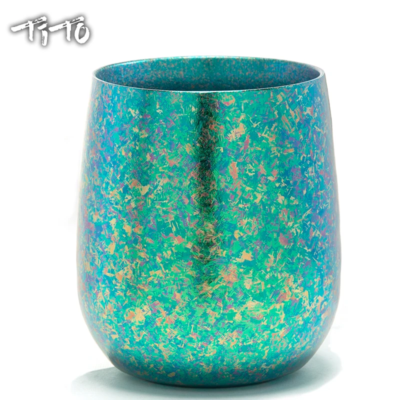 TiTo Beer Tumblers Double Wall Metal Cups Titanium Beer Mug and Wine Coffee Cup for Outdoor Camping Hiking Pure Titanium Cup