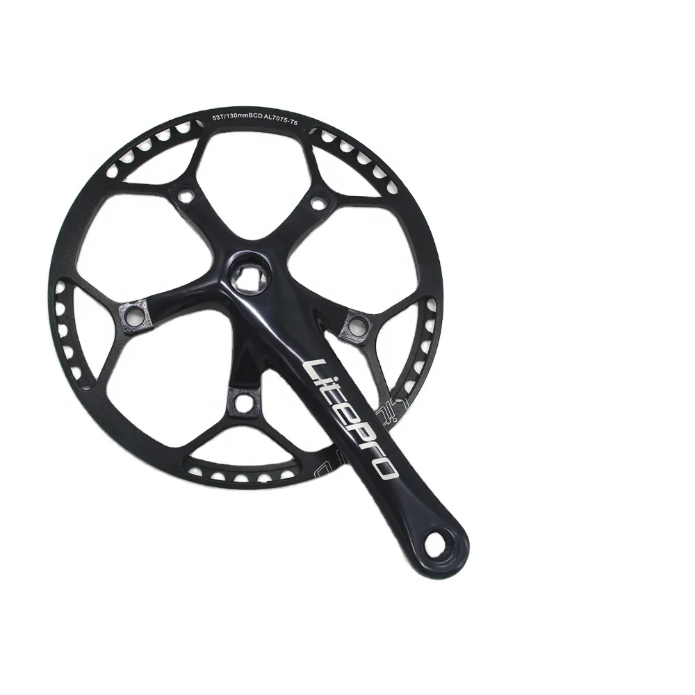 Litepro Bike 130BCD Folding Road Bicycle Crankset 170mm Crank Chainring 45-58T With Chain Bolts For Single Speed 6.5mm