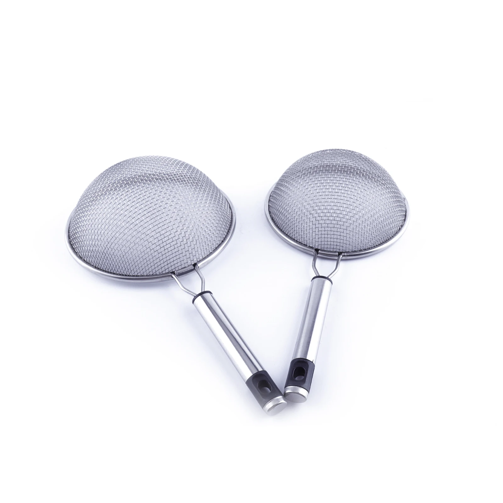 Double Layer Fine Mesh Strainer Sifter Filter Sieve Well Welded Long Handle Rustproof Filter Stainless Steel for Pulp and Tea