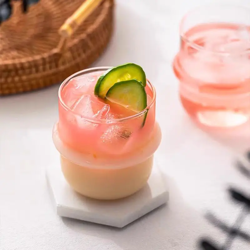 200 мл круглая стеклянная чашка новый милый Кофе Мороженое Молочный Сок холодный напиток стеклянная чашка кружка