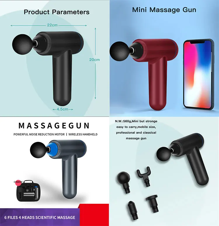Electric Mini Auto Back and Neck Vibration Back Pain Relief Handheld Massage Gun Heat and Cold Massage Gun Plastic Body 2000 Mah