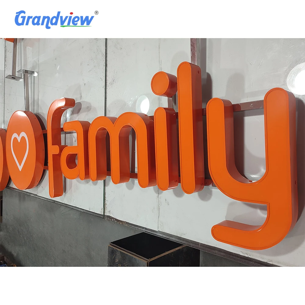 Custom business logo Shop advertising spread acrylic stones letter sign home wall letter signs illuminated front lit channel led