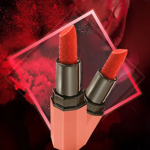 Factory In Stock Supply Six Color Creative Carved Lipstick Your Logo Lipstick Wholesale