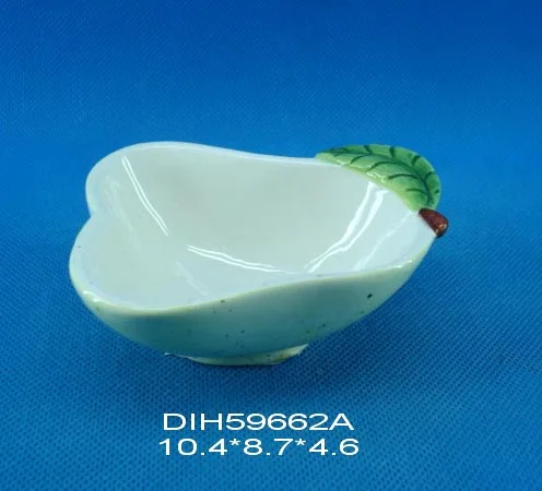 Hand-painted ceramic pear shaped dish for home/kitchen decoration