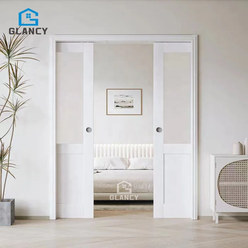 Modern Interior Bedroom Kitchen Living Sliding Wooden Pocket Door Sliding For Bathrooms