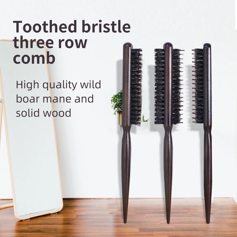 Wholesale Extra Long Comb Boar Bristle Hair Brush Round Hair Brushes Hair Texture Detangling Brush straightener