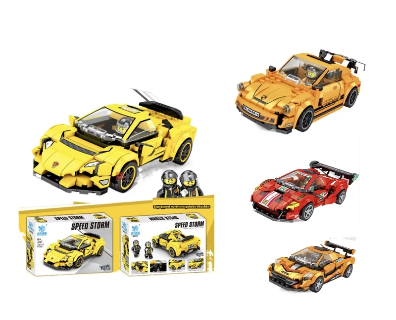 Block Builder Racing Car Mini Technic Building Block Set Super Sports Car Building Block kit for Kids and Adults