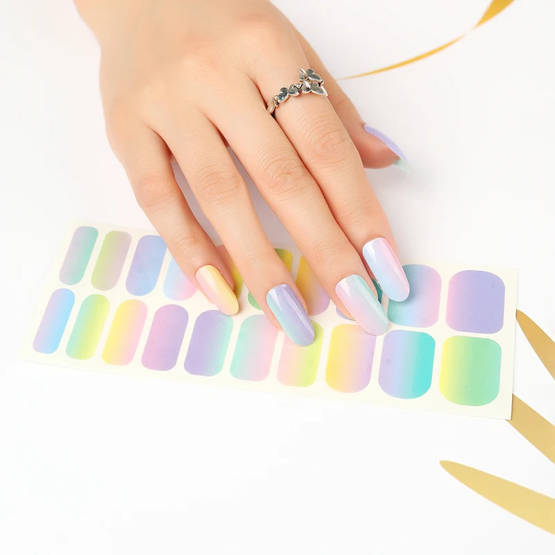 2021 Latest Design of Full Cover Nail Polish Wraps New Self-Adhesive Nail Art Decoration