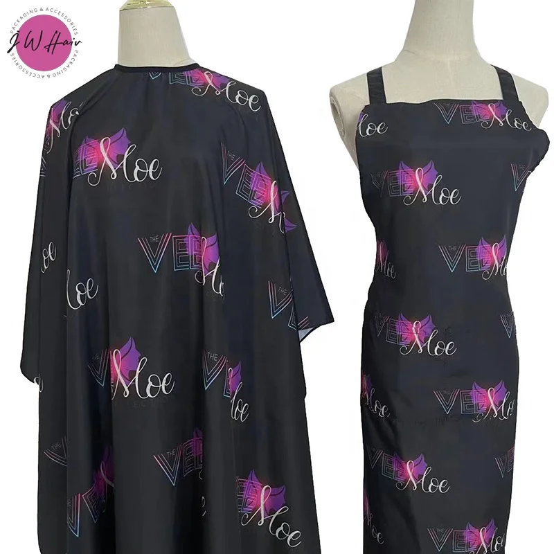 Custom All Over Print Logo Barber Capes Hairdressing Waterproof Salon Cape and Apron
