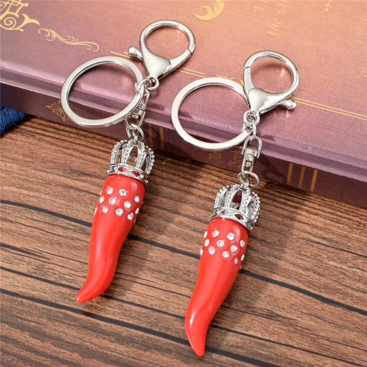 Professional Made Special Italy Souvenirs Zinc Alloy Material Keychain Chili Red Hot Pepper Key Chain