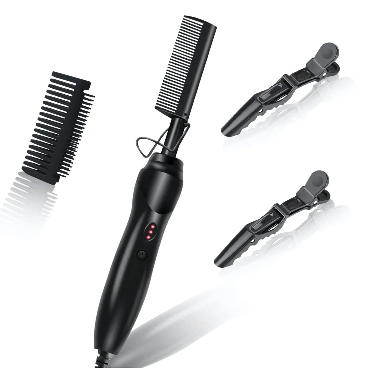 black 500 degree hot comb 500f curl custom electric digital iron straighter with private label home
