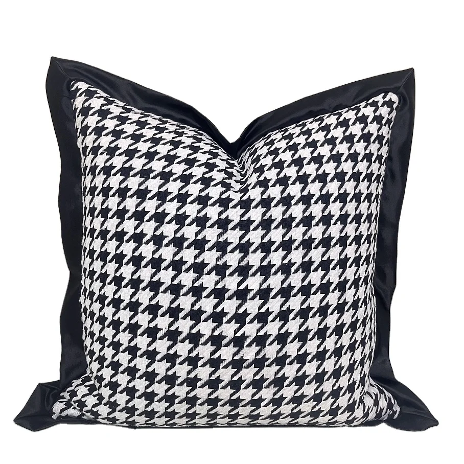 Wholesale the black houndstooth soft fabric pillow Decorative Square Throw Pillow Cover45*45cm 50*50cm 60*60cm