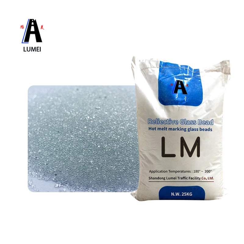 Crystallized Bead Traffic Fluorescent Road Marking Reflective Transparent Glass Beads For Road Paint