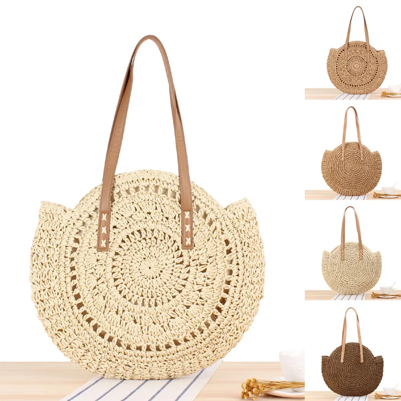 2023 new fashion summer large beach shoulder bags women handbag straw bag