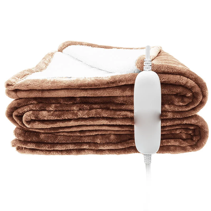 Hot sales eco-friendly 110 volt cosy flannel sherpa fleece electric thermal heated blankets throws