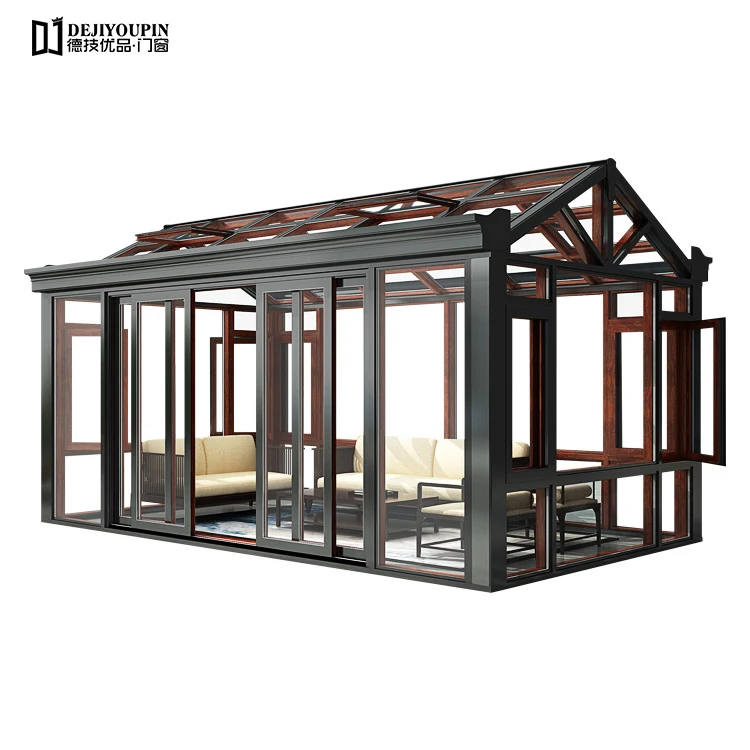 Aluminum Prefabricated Tempered Glass house Sunroom