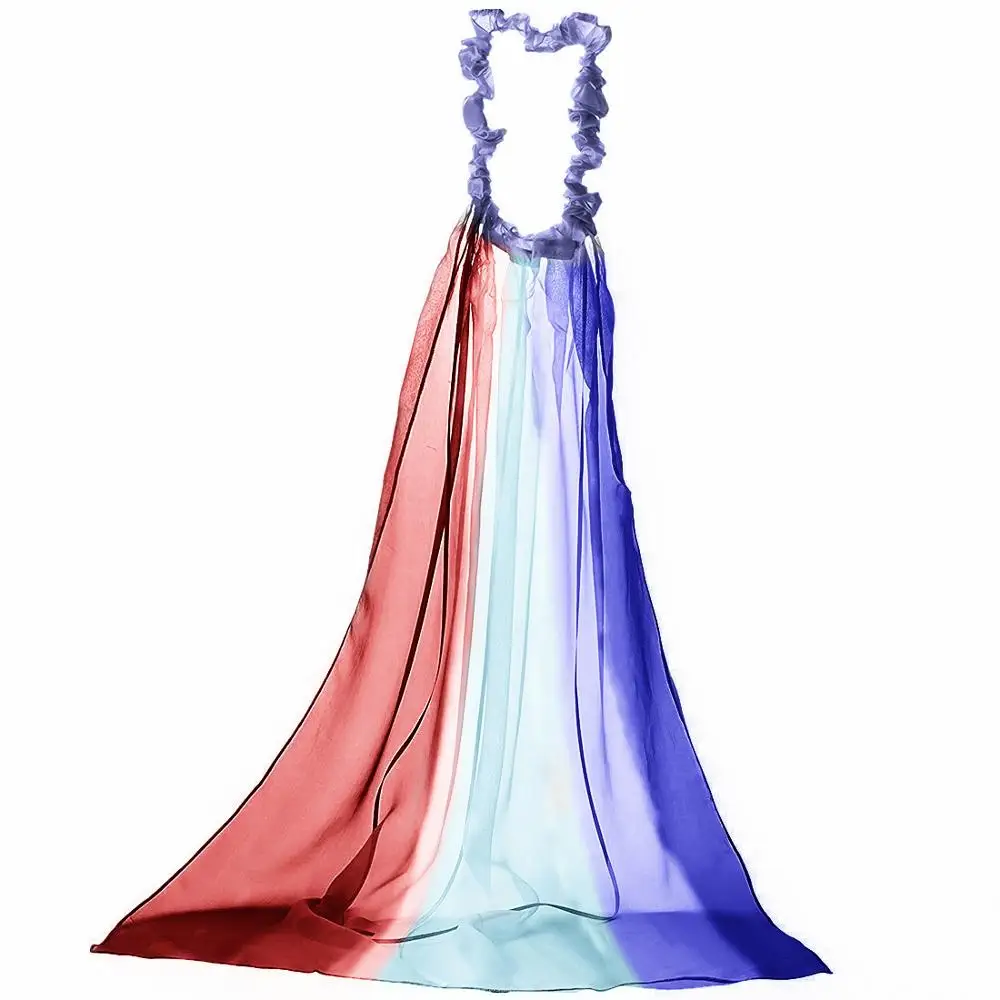 Лидер продаж, детская Радужная накидка с лентой для волос, детское маскарадное платье