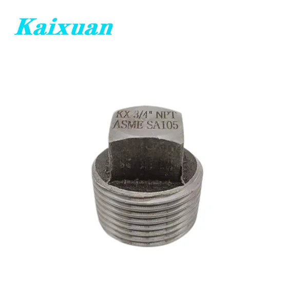 High Pressure Solid Pipe Plug, SUS304 / 316L Stainless Steel Square Head Plug NPT Male Thread Pipe Fitting