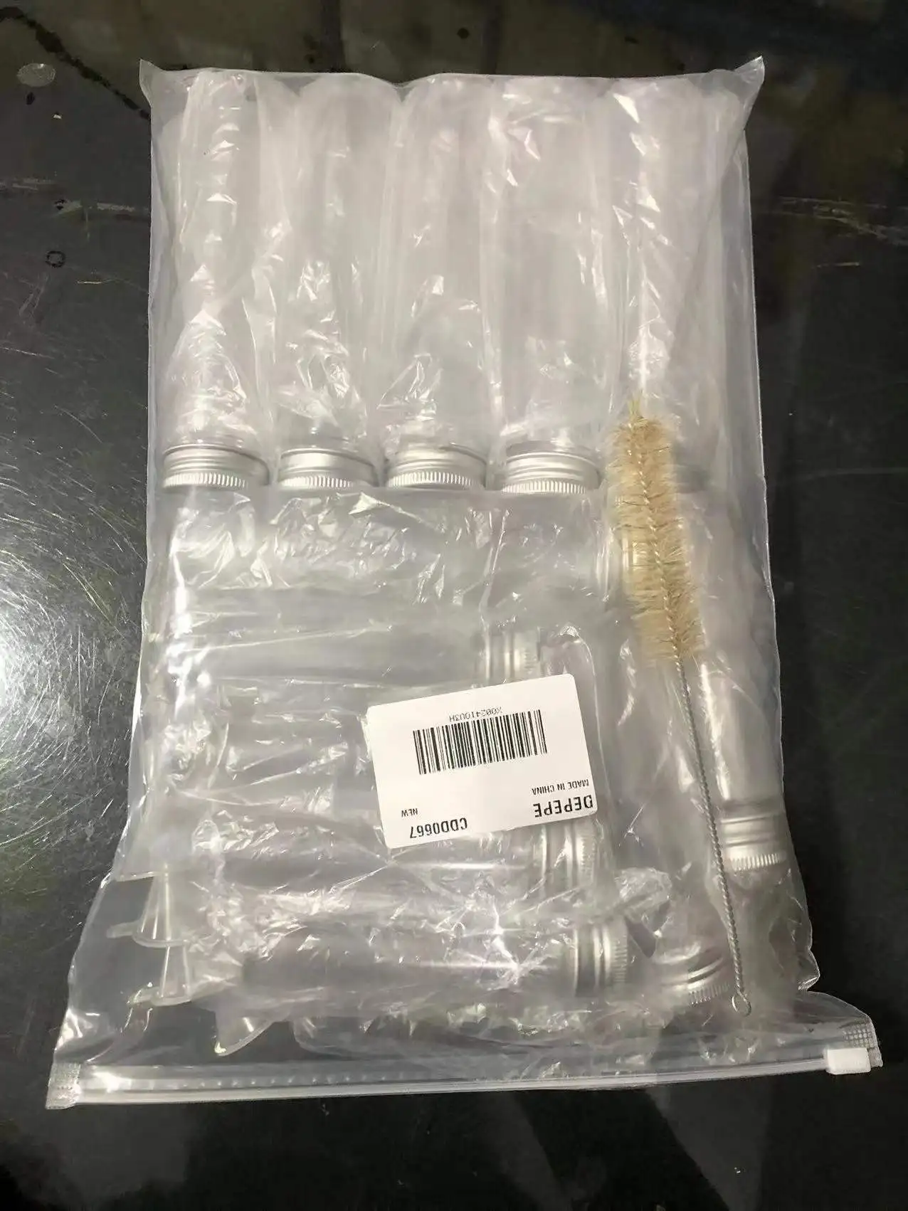50ml clear plastic test tube with bag packaging and custom quantity in each bag high transparent with custom color cap
