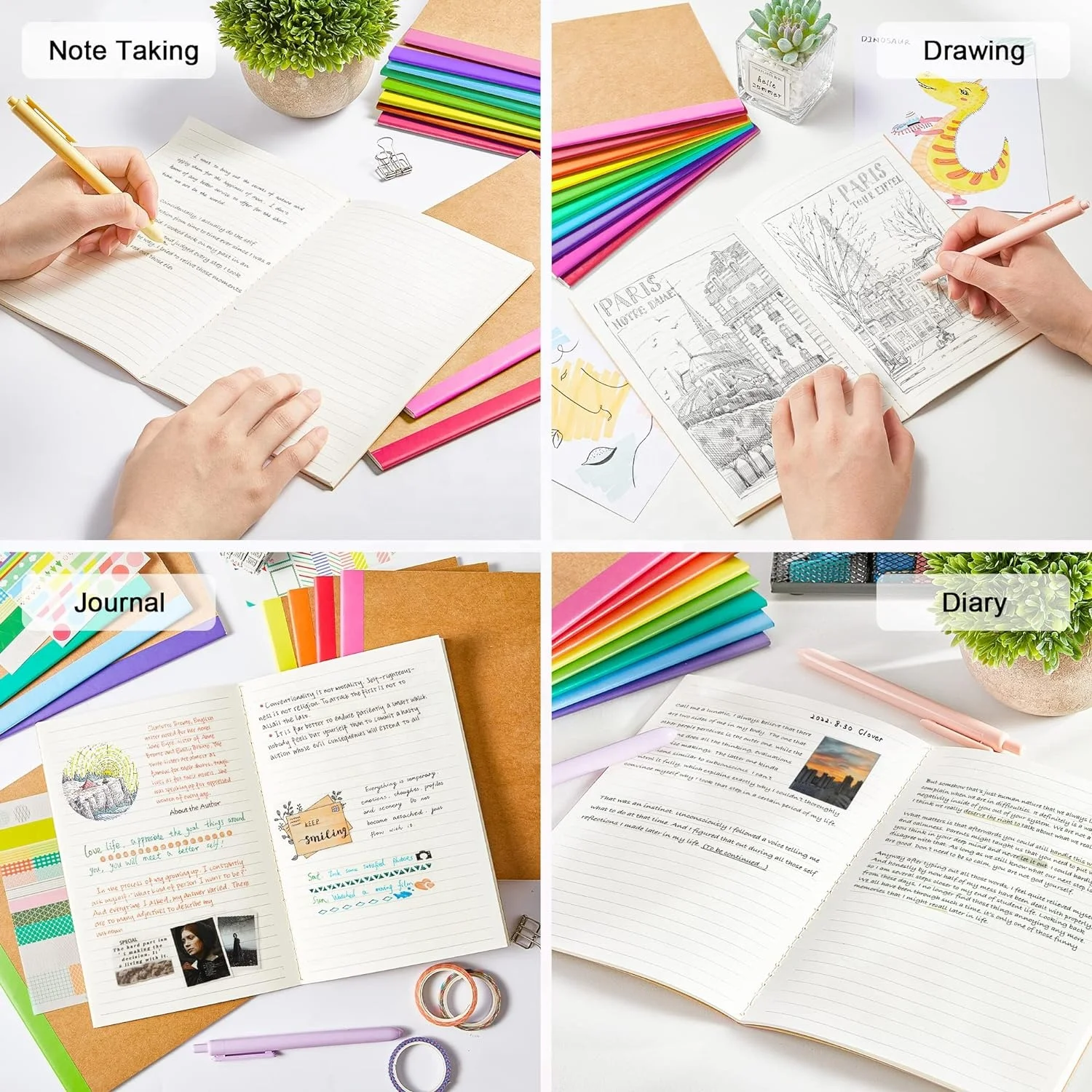 100 Pack A5 Kraft Notebooks 60 Pages Ruled Lined Journals  Soft Cover Kraft Composition Notebooks for Students Office School