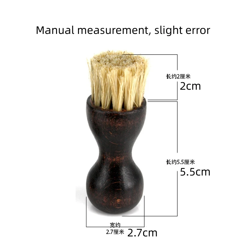 gourd shaped Pig hair bristles oiling polishing and dust removal multifunction cleaning wooden shoe brush