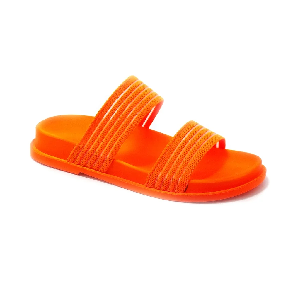 Soft Women Non-woven Slippers Neon Fluore Color Casual Women Shoes Outdoors Flat Ladies Sandals