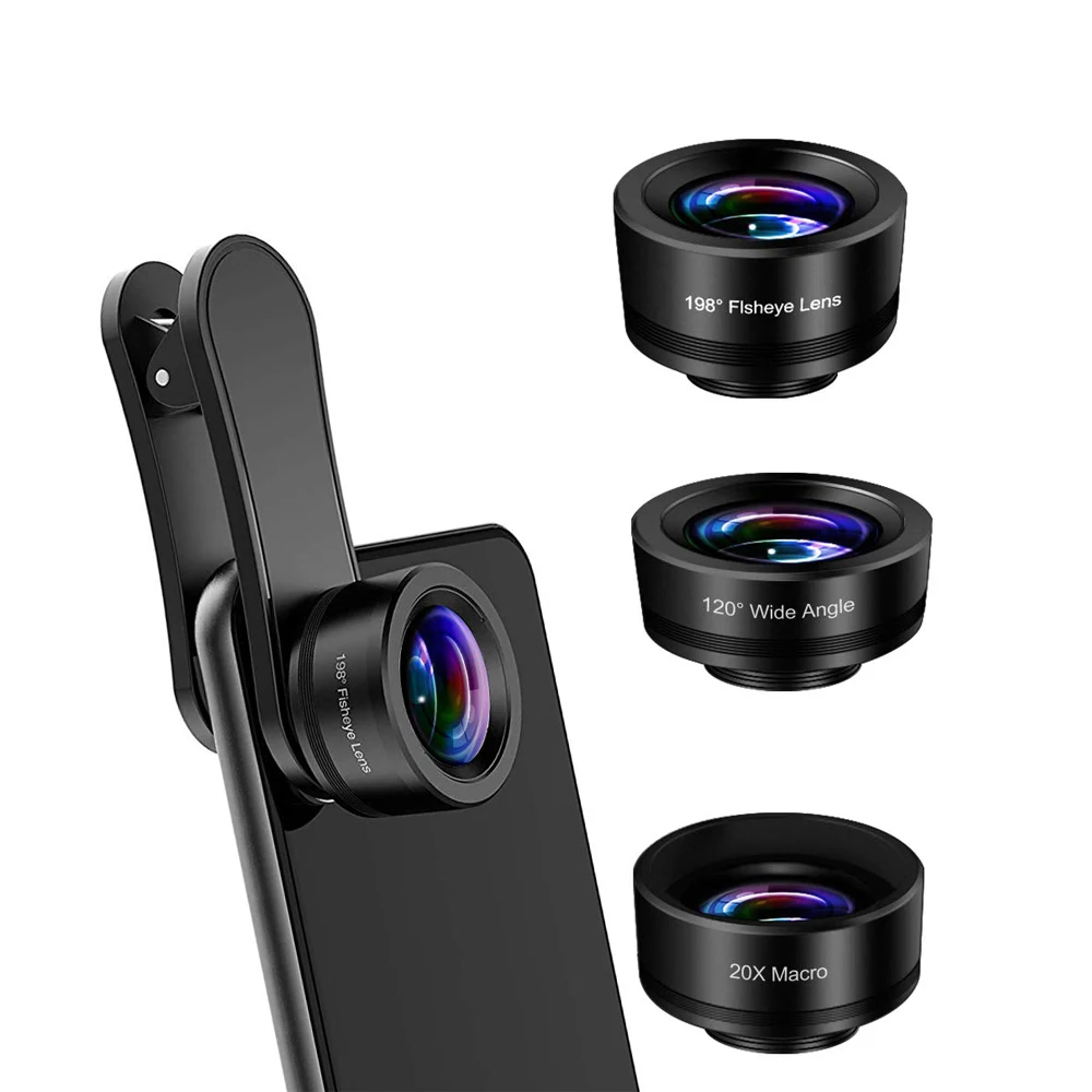 2022 New Cell Phone Gadget Professional HD 3 in 1 Smart Phone Camera Lens Kit for iPhone Samsung