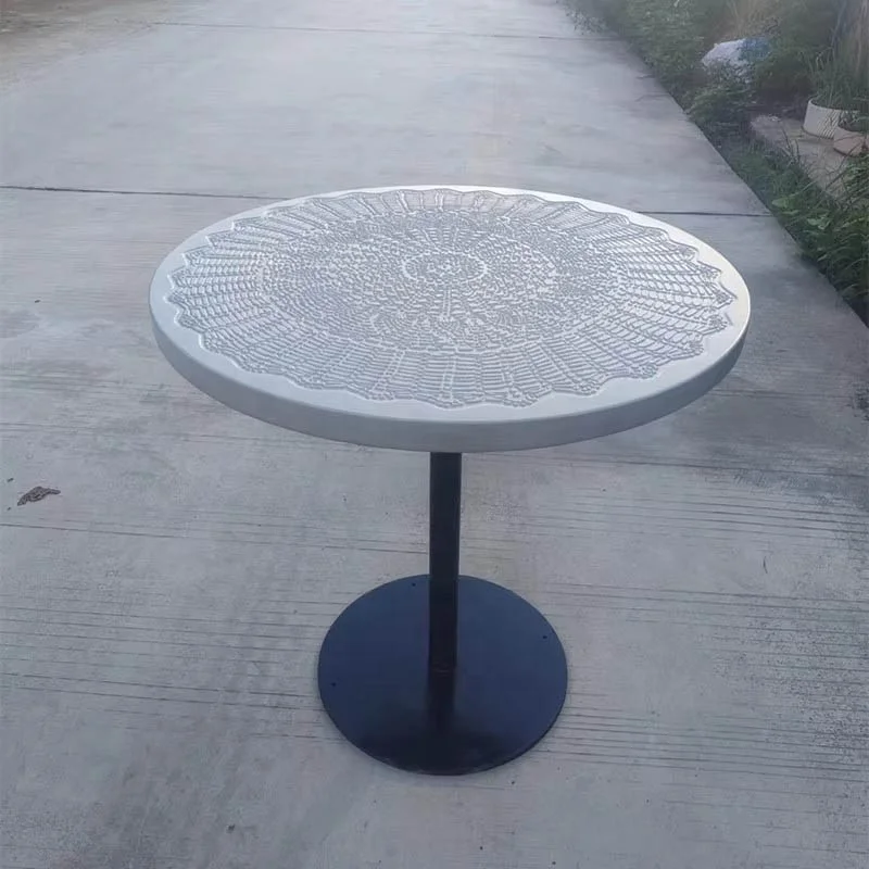 Luxury modern GRC cement table top metal base round Dining table for Home Living Room Furniture