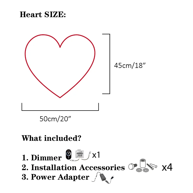 Led Neon Light Sign Heart Shape Neon Sign Wall Hanging Art For Bar Bedroom Living Room Party Home Decor Night Light