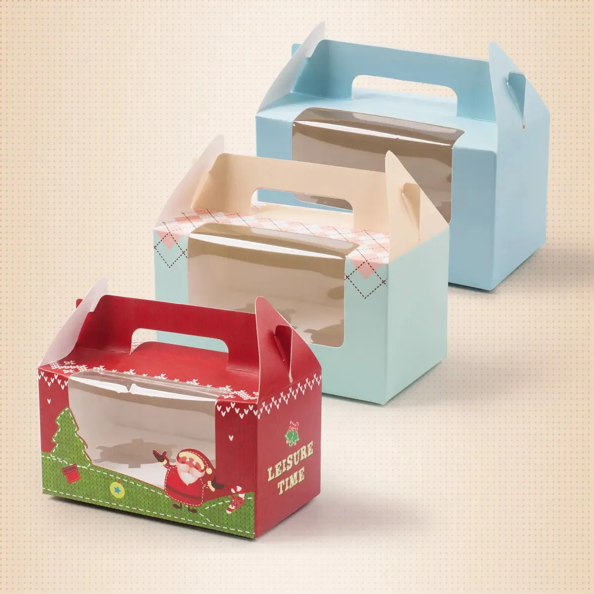 Custom Reusable Foldable Gift Box With Handle Cookie Box Packaging for Candy Donut Cake