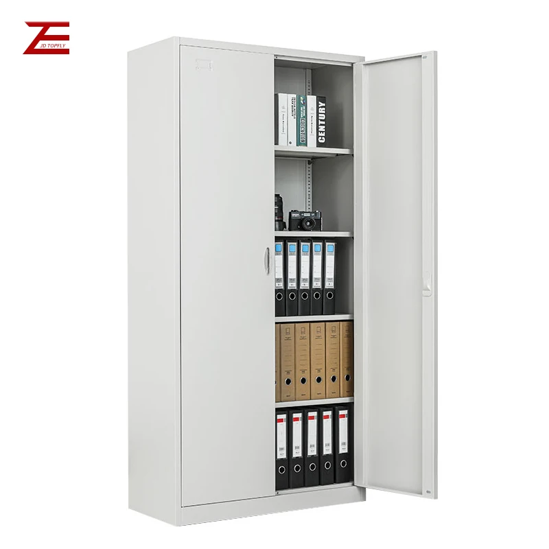 Customized Office Metal Storage Cabinet with 2 Doors Steel Cupboard Metal Filing Cabinet With 4 Shelves
