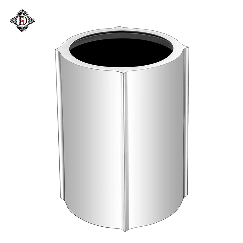 Hotel Wastebasket Customised upscale Silver Stainless Steel Swivel Lid bin Light Luxury 304 stainless steel trash can