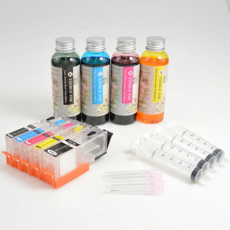 EDIBLE INK CARTRIDGE PGI 270 CLI 271 PGI 570 CLI 571 PGI 670 CLI 671 WITH EDIBLE INK NEW CHIP