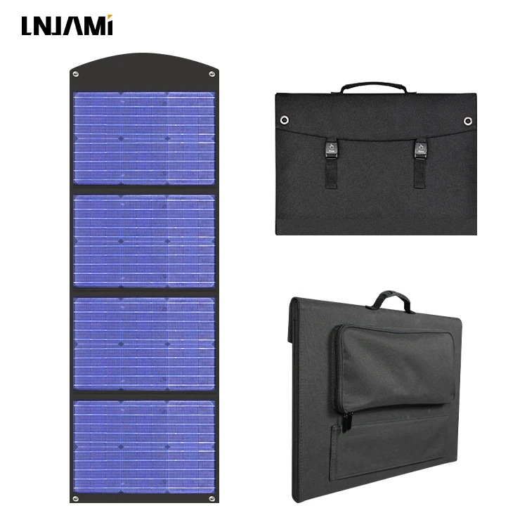 LNJAMI Paneles Solares Para Casa Waterproof Import Sunpower Foldable Etfe Risen 120W Solar Energy Panels Portable For Travelling