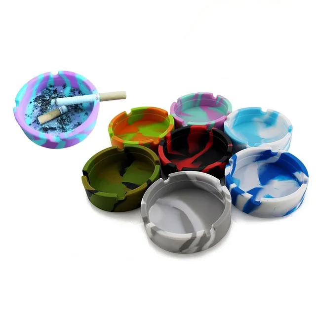 Glow In The Dark Camouflage Fashion Heat Resistance Custom Silicone Cigar Ashtray