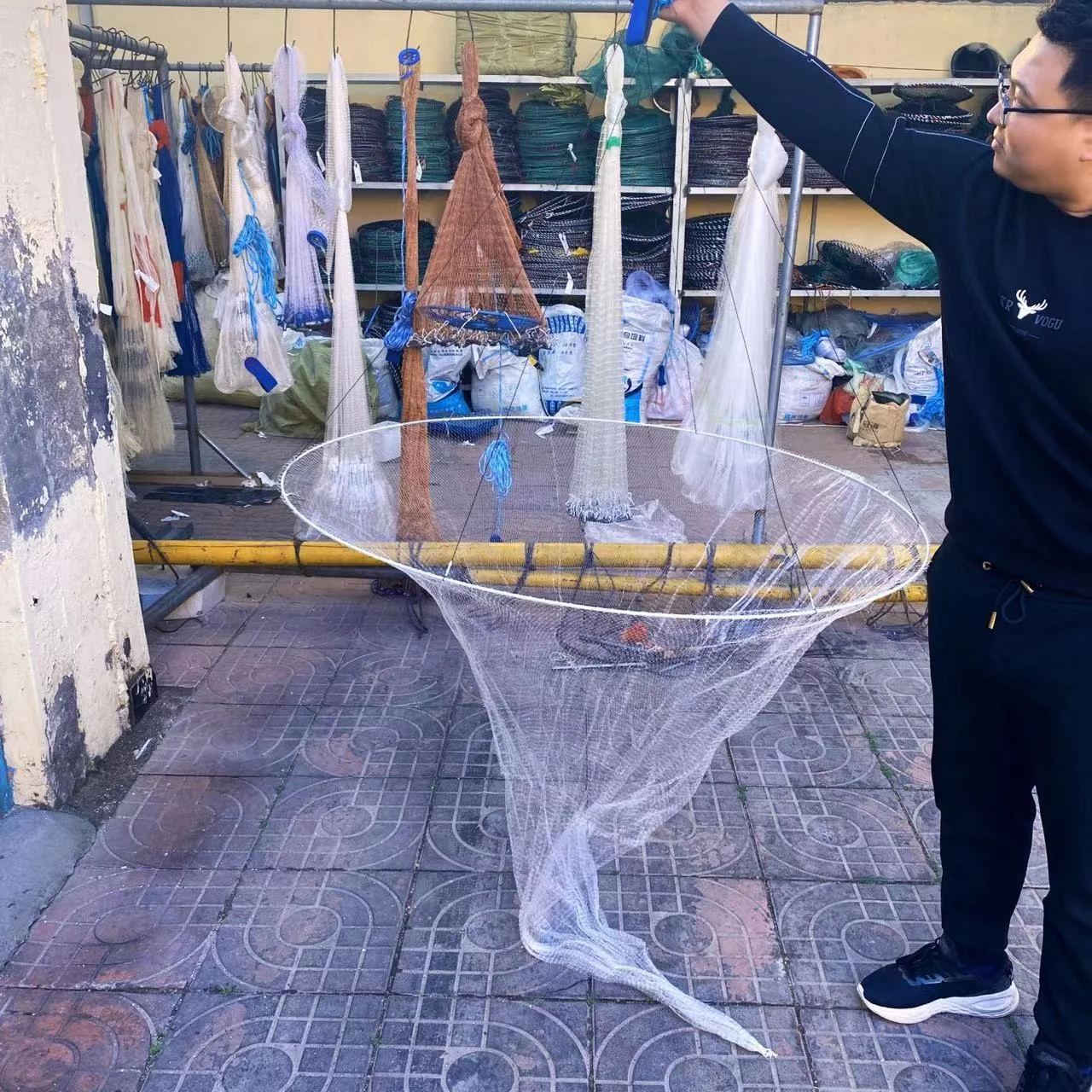 Hot sale ship boat use Fishing equipment Hoop Net Bait Net Foldable Trap Crab/Crayfish/Shrimp/Smelt/Eels/catfish catcher