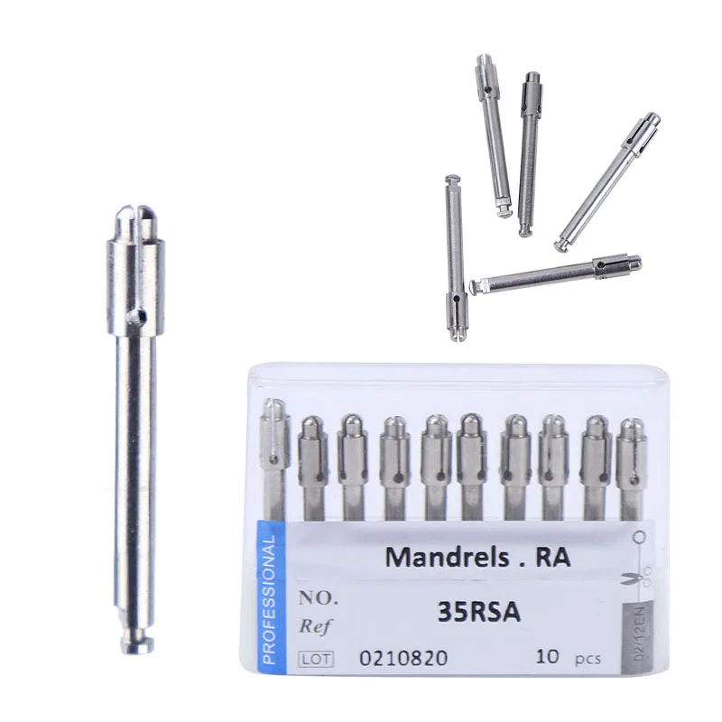 10pc/box Dental Stainless Steel Mandrel RA for Low Speed Handpiece Accessories 2.35mm Adapter
