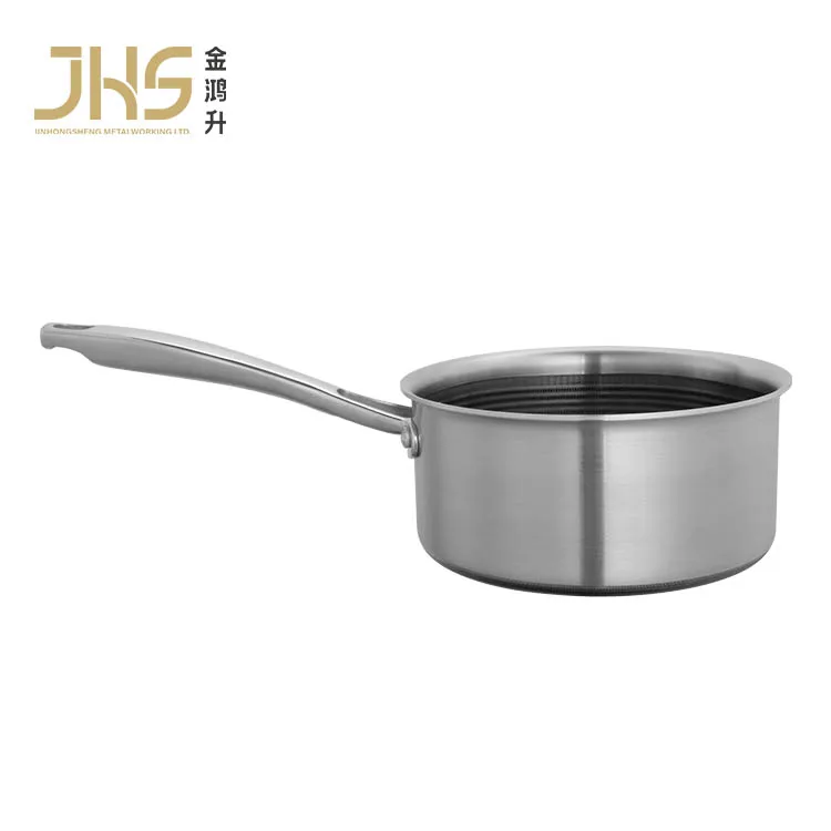 PFOA Free Tri-Ply Stainless Steel Cookware Honeycomb Etching Cooking Sauce pot Milk Pot With Non Stick Coating