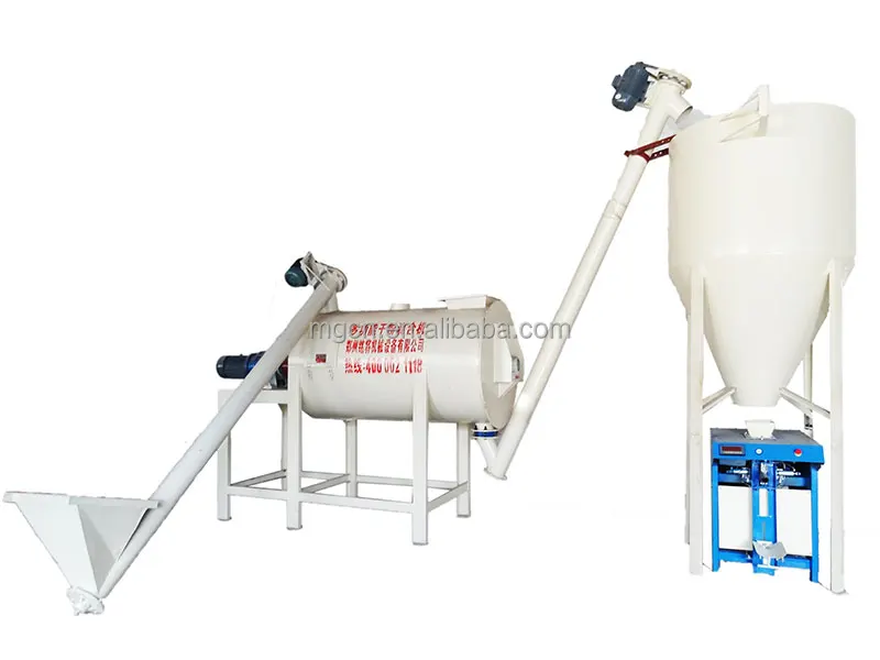 3-5T/H Stainless/Carbon Steel Premix Simple Ribbon Blender Mixer Dry Dry Mortar Machines Plant
