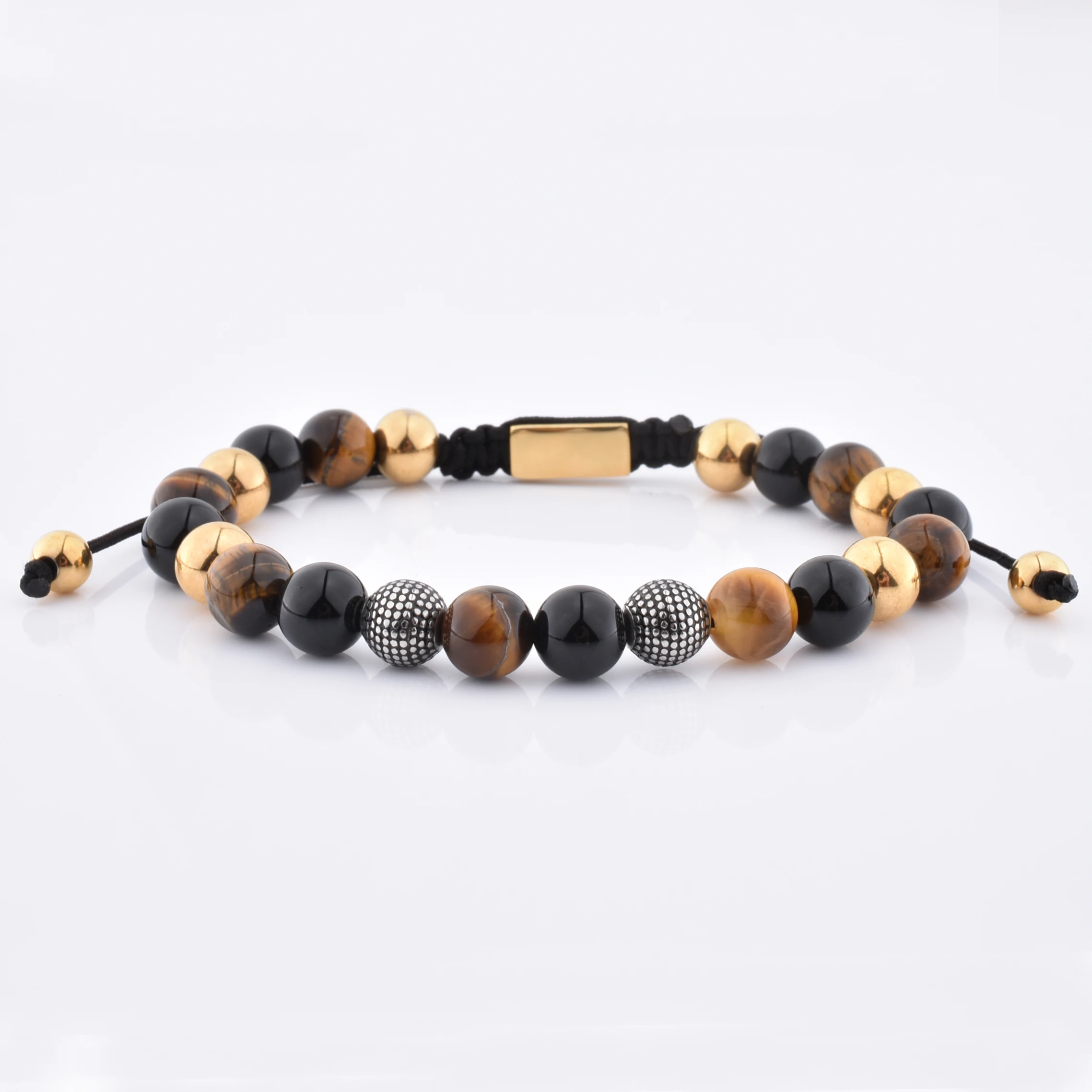 Ruigang Самые продаваемые товары изысканные ювелирные изделия с логотипом на заказ мужские браслеты из бисера тигровый глаз