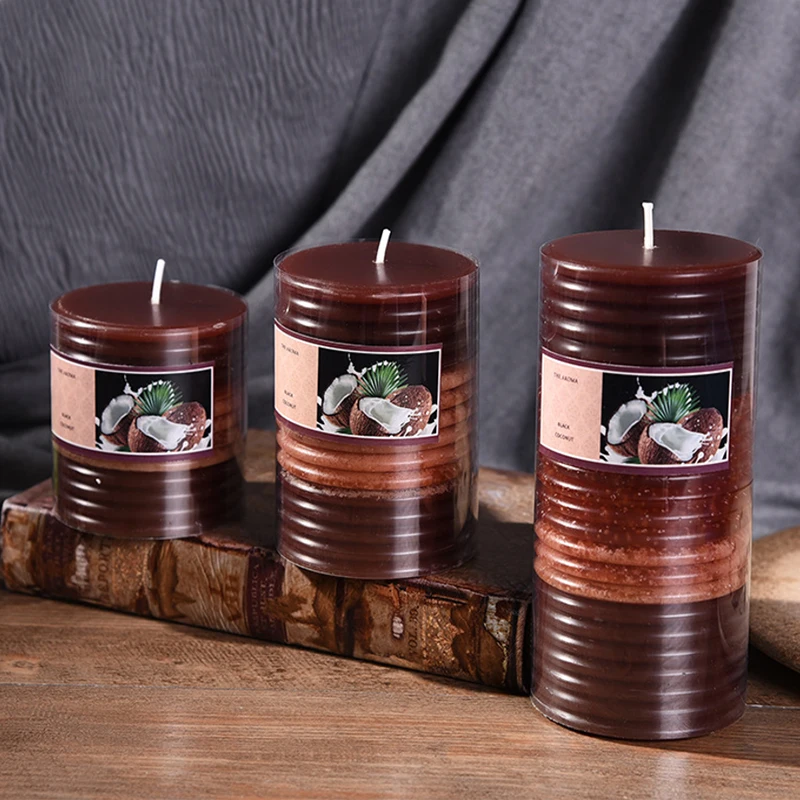 Wholesale high quality Christmas Home Decor 100% soy Wax Scented Pillar Candle