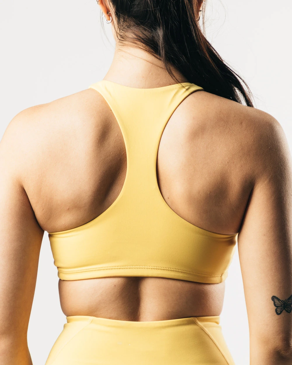 Wide Straps High Neck Blank Color Cut Out Racerback Sexy Sports GYM Bra Recycled Sports Bra