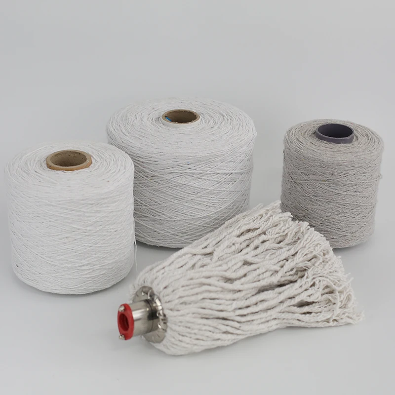 OE cotton mop yarn cotton blend NE 1/8 1/12 from mop yarn making machine