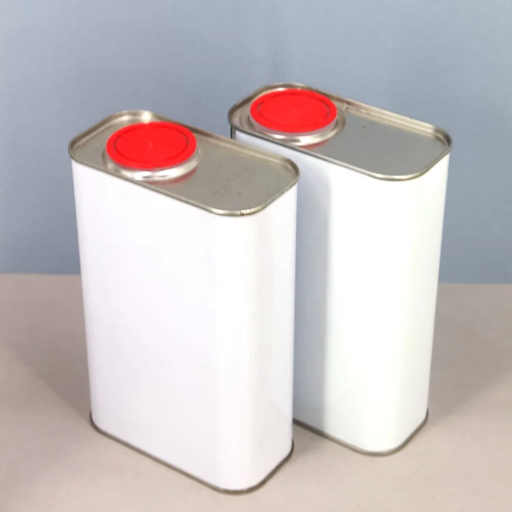 Wholesale 1L Rectangular Metal Tin Container Empty Engine Oil Tin Can With Plastic Cover