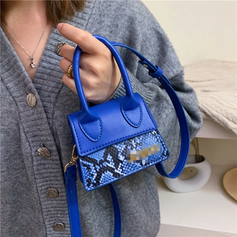 
2021 Wholesale Girls Hand Bag New Fashion Simple Shoulder Crossbody Snake Skin Ladies Design Handbags Women Purses 