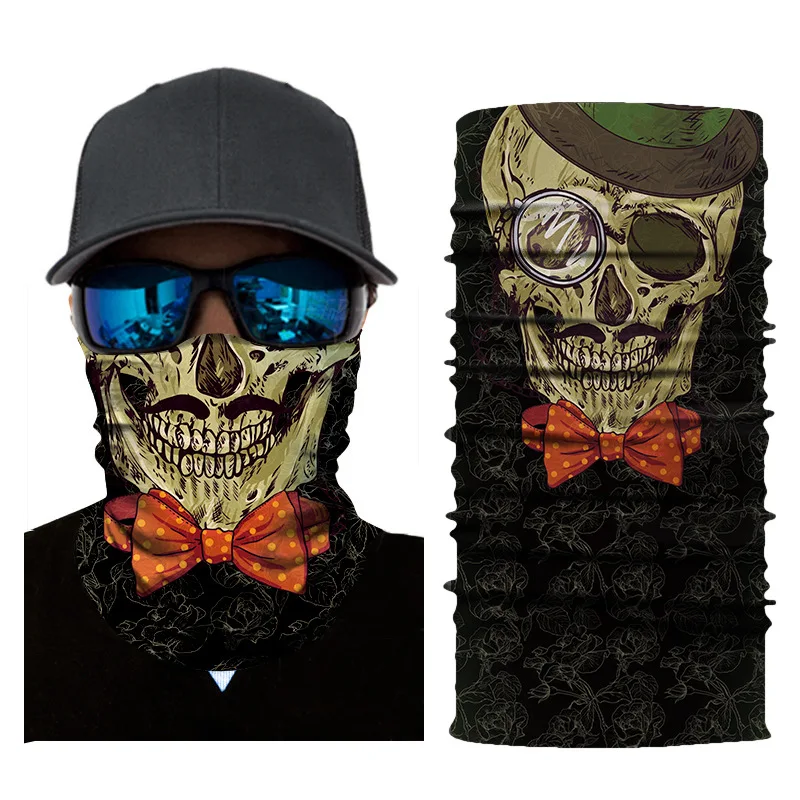 New Design Customized Buffs 25*50Cm Headwear Cooling Wholesale Skull Bandanas